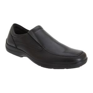 IMAC Mens Twin Gusset Casual Leather Slip-on Black Formal Work Shoes /Loafers /
